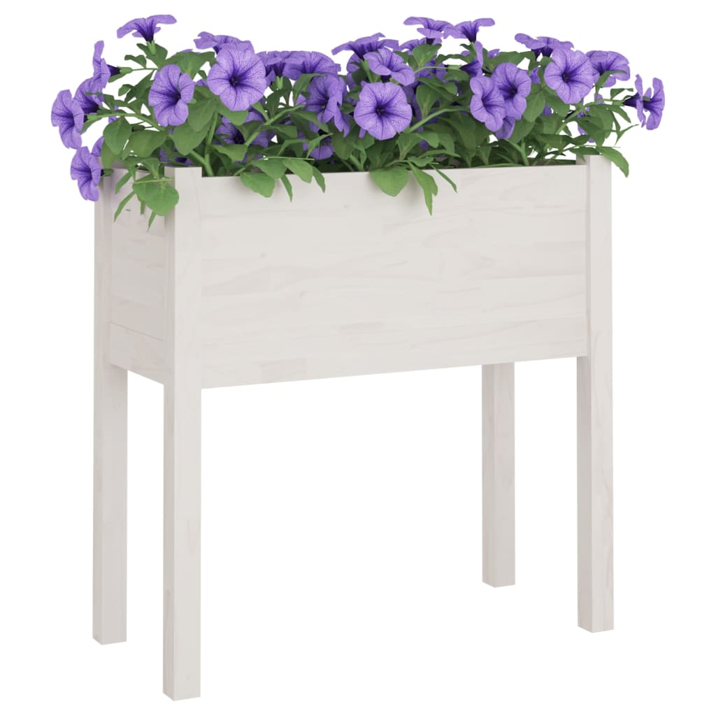 Puutarhan kukkalaatikko valkoinen 70x31x70cm täysi mänty - Sisustajankoti.fi