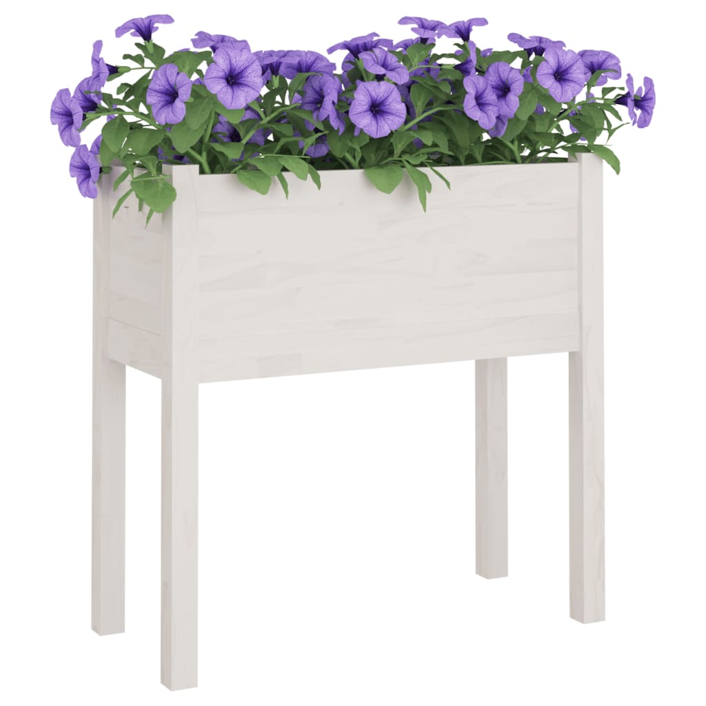 Puutarhan kukkalaatikko valkoinen 70x31x70cm täysi mänty - Sisustajankoti.fi