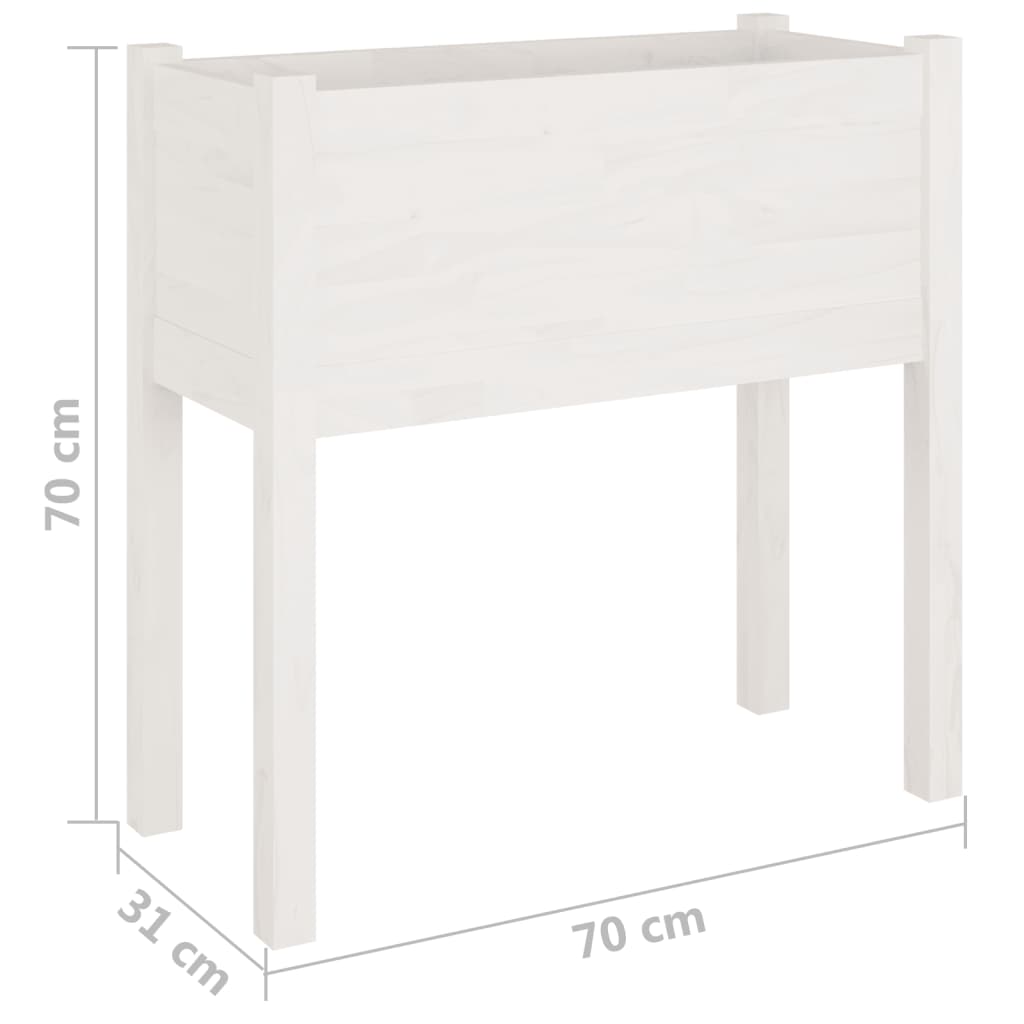Puutarhan kukkalaatikko valkoinen 70x31x70cm täysi mänty - Sisustajankoti.fi