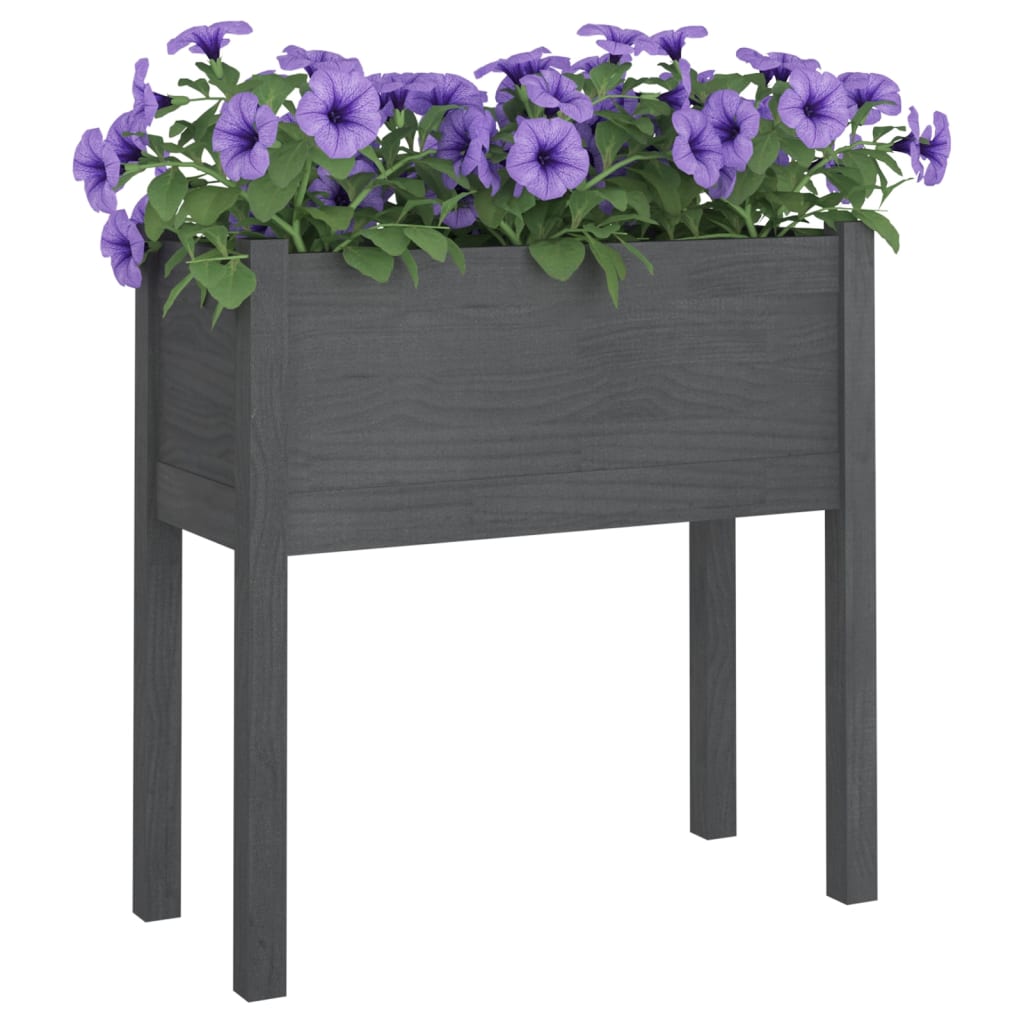 Puutarhan kukkalaatikot 2 kpl harmaa 70x31x70cm täysi mänty - Sisustajankoti.fi