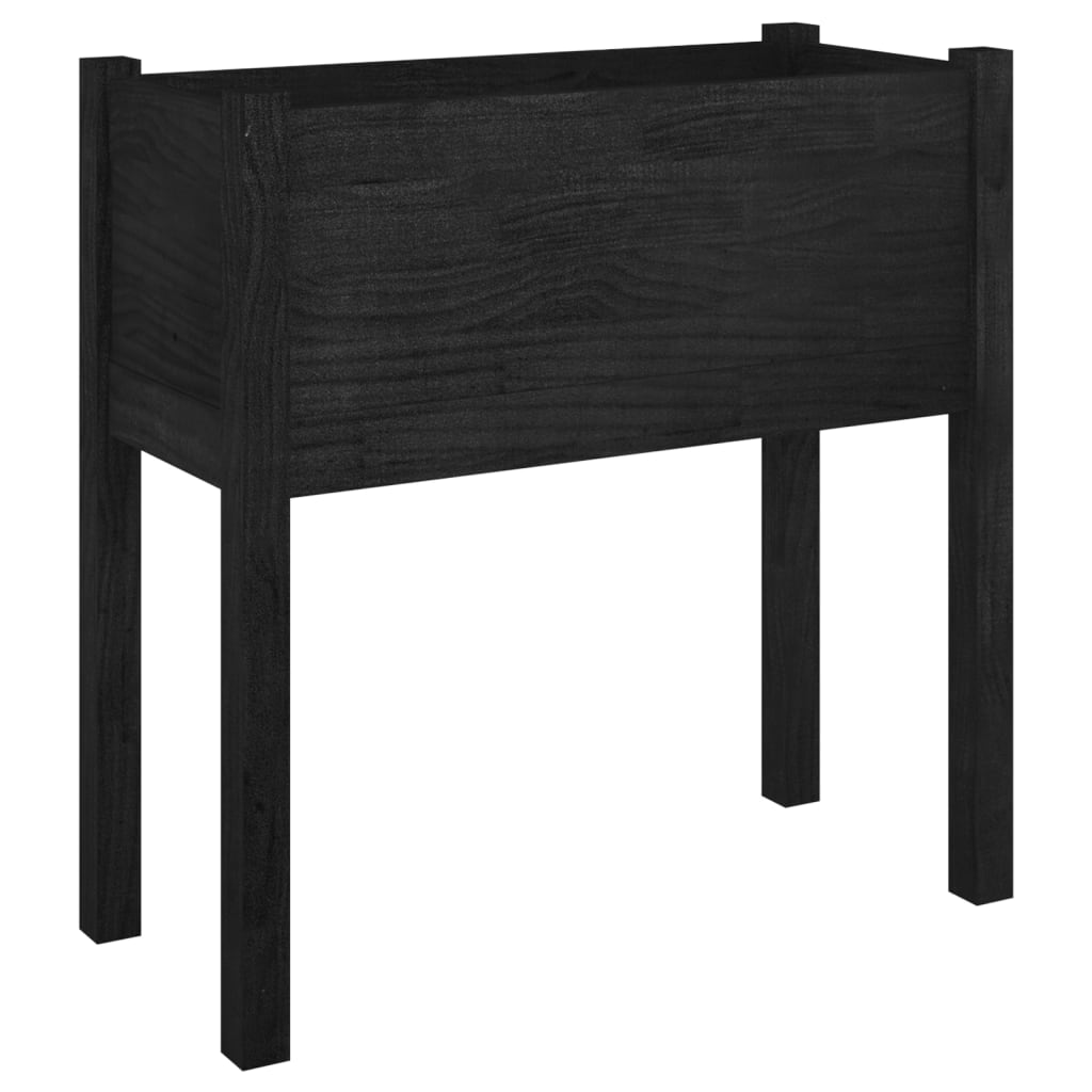 Puutarhan kukkalaatikko musta 70x31x70cm täysi mänty - Sisustajankoti.fi