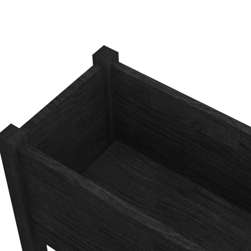 Puutarhan kukkalaatikko musta 70x31x70cm täysi mänty - Sisustajankoti.fi