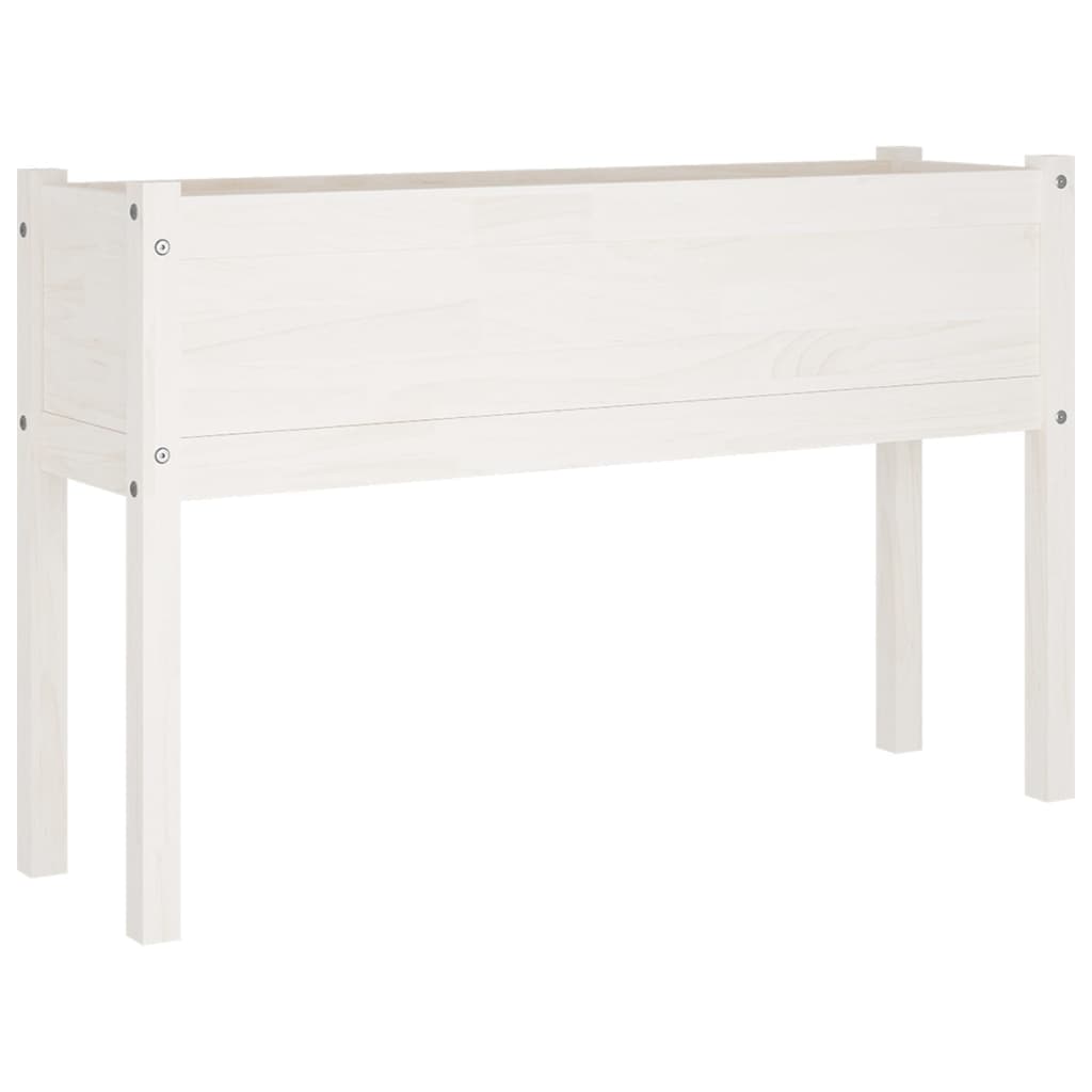 Puutarhan kukkalaatikot 2 kpl valkoinen 110x31x70cm täysi mänty - Sisustajankoti.fi