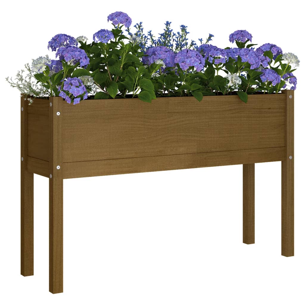 Puutarhan kukkalaatikot 2 kpl hunajanruskea 110x31x70 cm mänty - Sisustajankoti.fi
