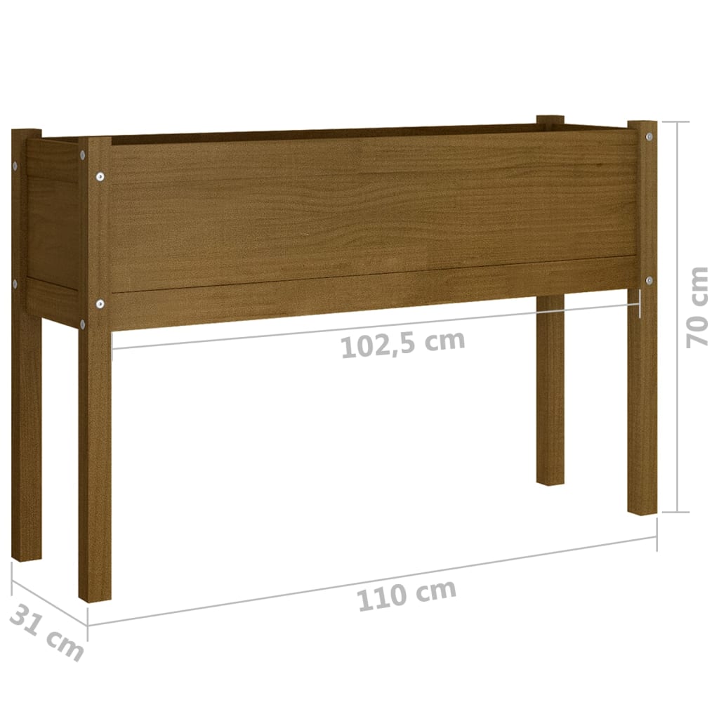 Puutarhan kukkalaatikot 2 kpl hunajanruskea 110x31x70 cm mänty - Sisustajankoti.fi