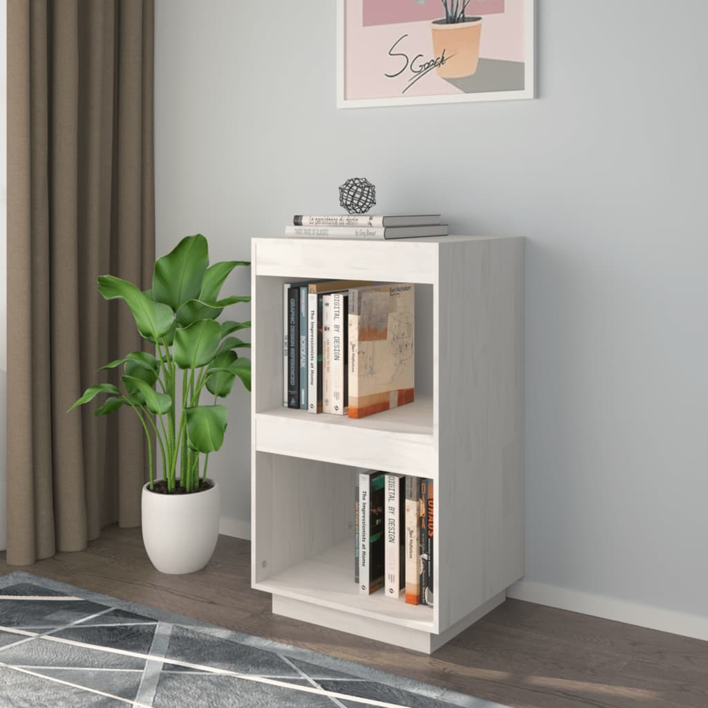 Kirjahylly valkoinen 40x35x71 cm täysi mänty - Sisustajankoti.fi