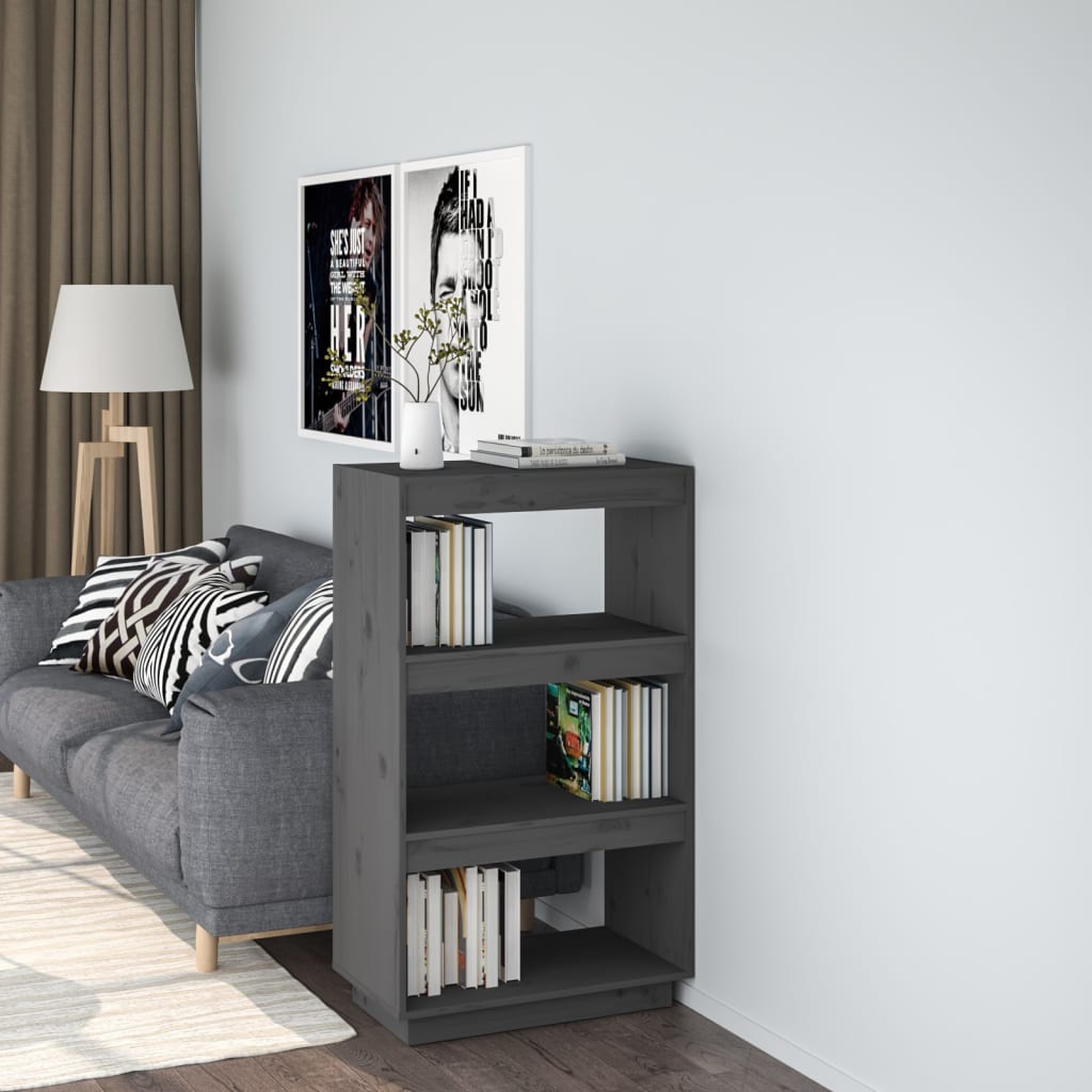 Kirjahylly/tilanjakaja harmaa 60x35x103 cm täysi mänty - Sisustajankoti.fi