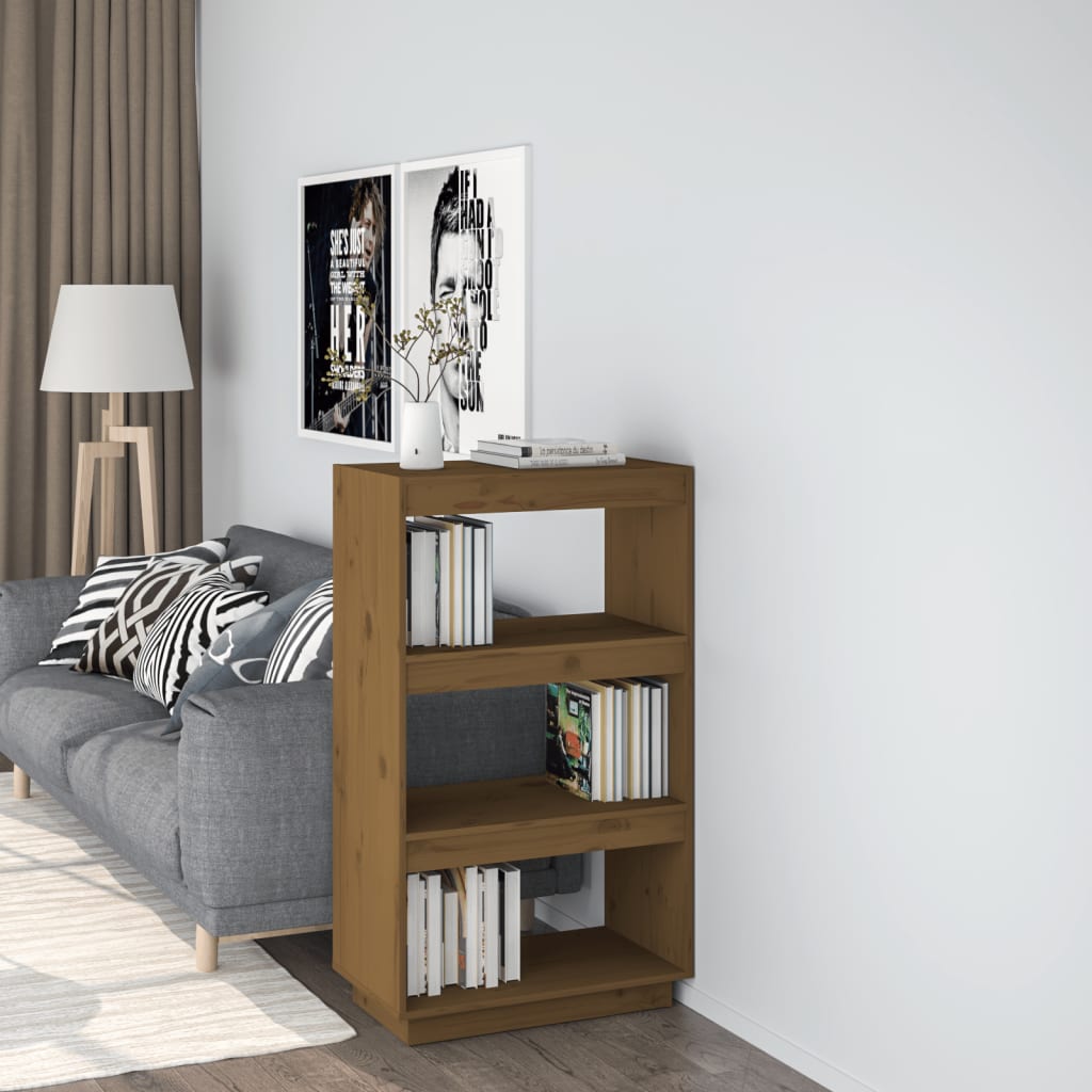 Kirjahylly/tilanjakaja hunajanruskea 60x35x103 cm täysi mänty - Sisustajankoti.fi