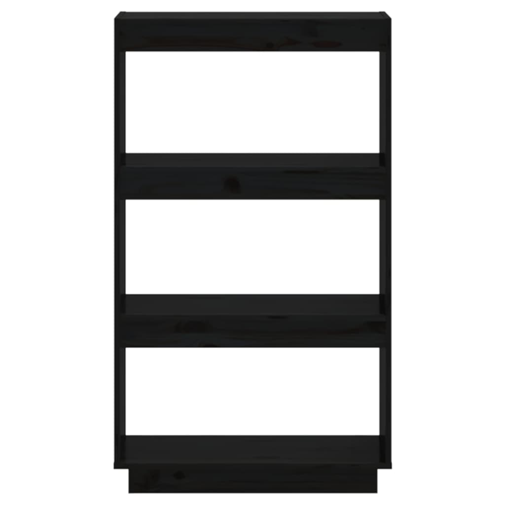Kirjahylly/tilanjakaja musta 60x35x103 cm täysi mänty - Sisustajankoti.fi