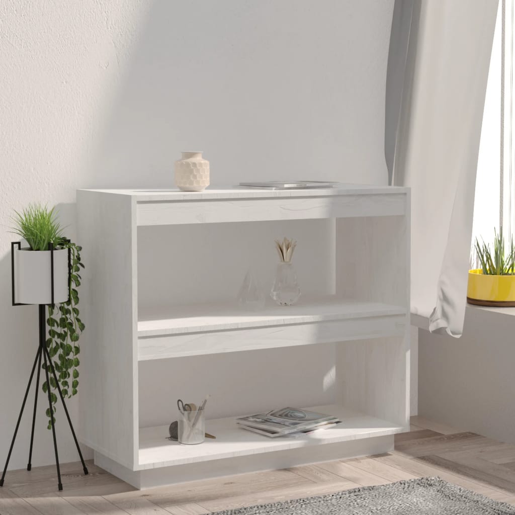 Kirjahylly valkoinen 80x35x71 cm täysi mänty - Sisustajankoti.fi