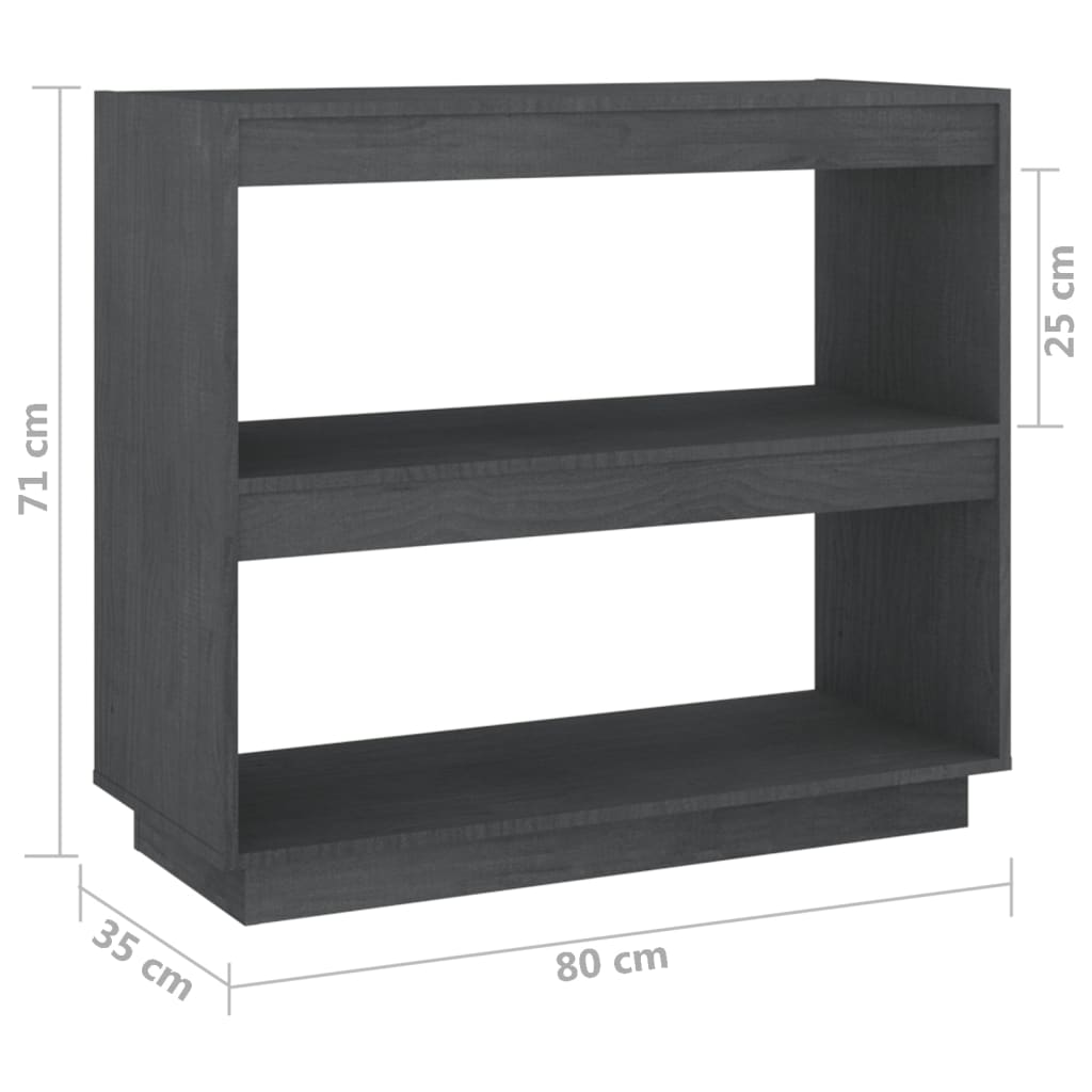 Kirjahylly harmaa 80x35x71 cm täysi mänty - Sisustajankoti.fi