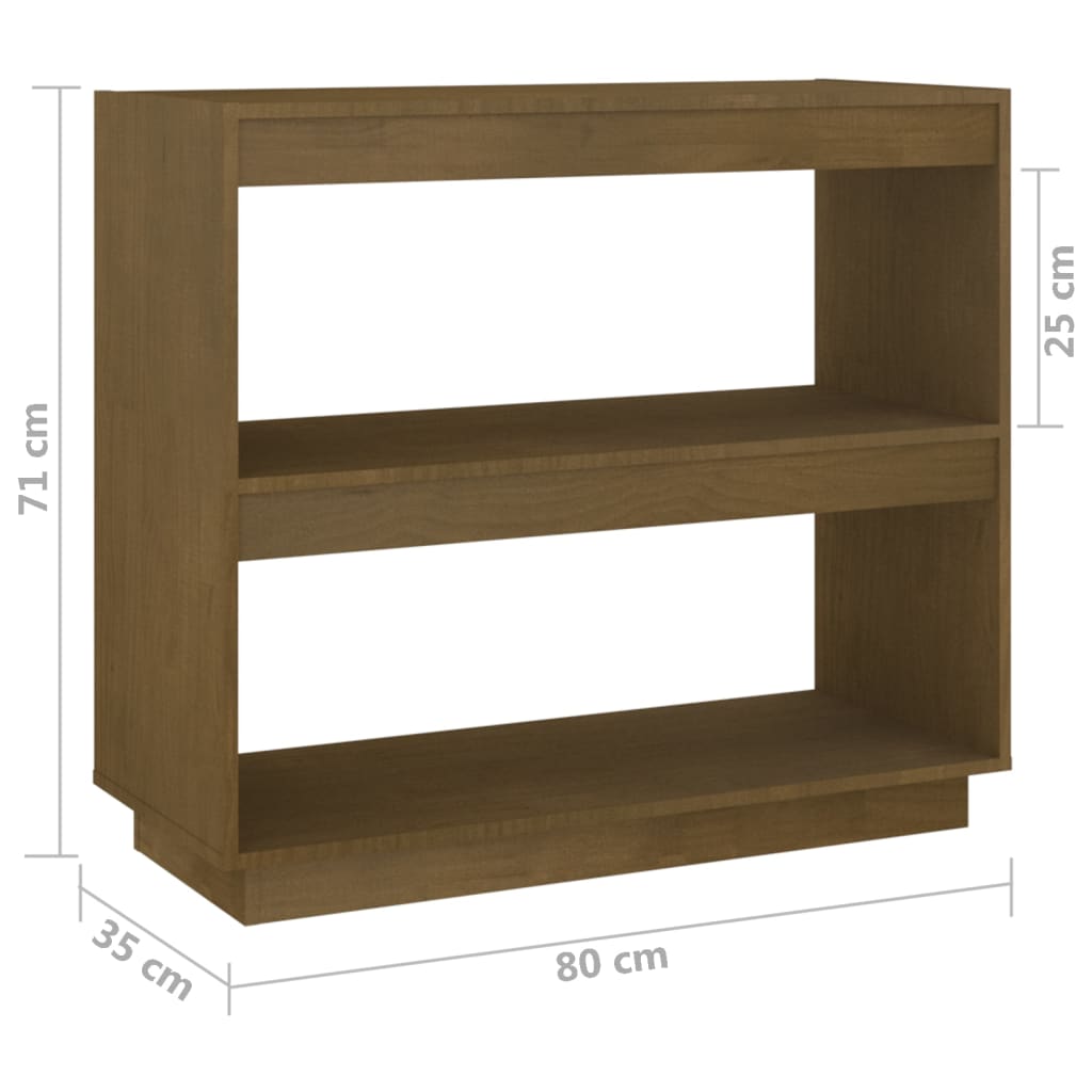 Kirjahylly hunajanruskea 80x35x71 cm täysi mänty - Sisustajankoti.fi