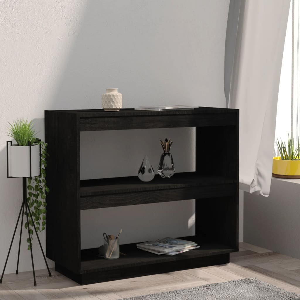 Kirjahylly musta 80x35x71 cm täysi mänty - Sisustajankoti.fi