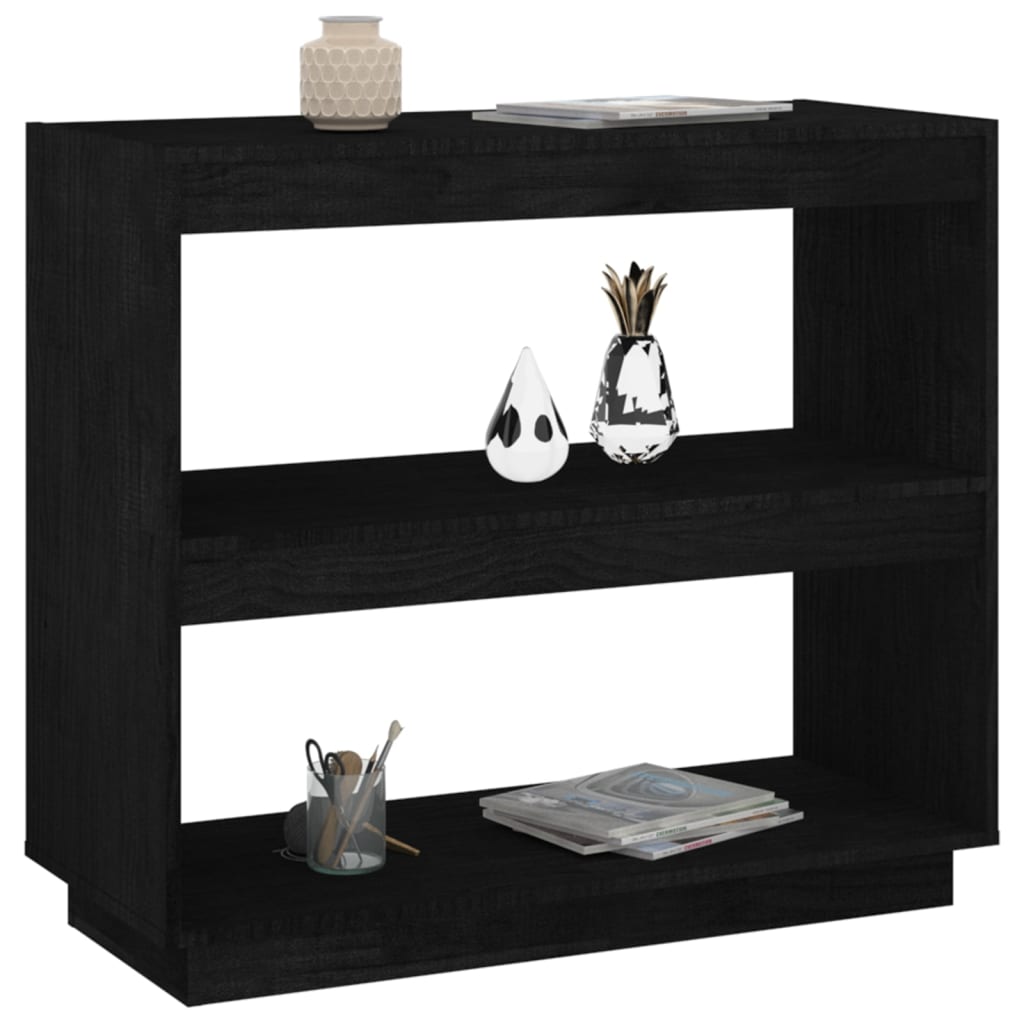 Kirjahylly musta 80x35x71 cm täysi mänty - Sisustajankoti.fi