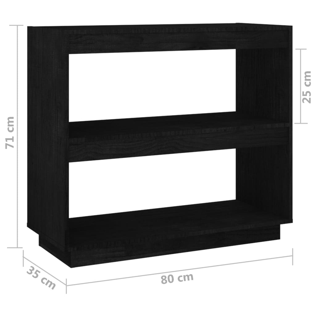 Kirjahylly musta 80x35x71 cm täysi mänty - Sisustajankoti.fi