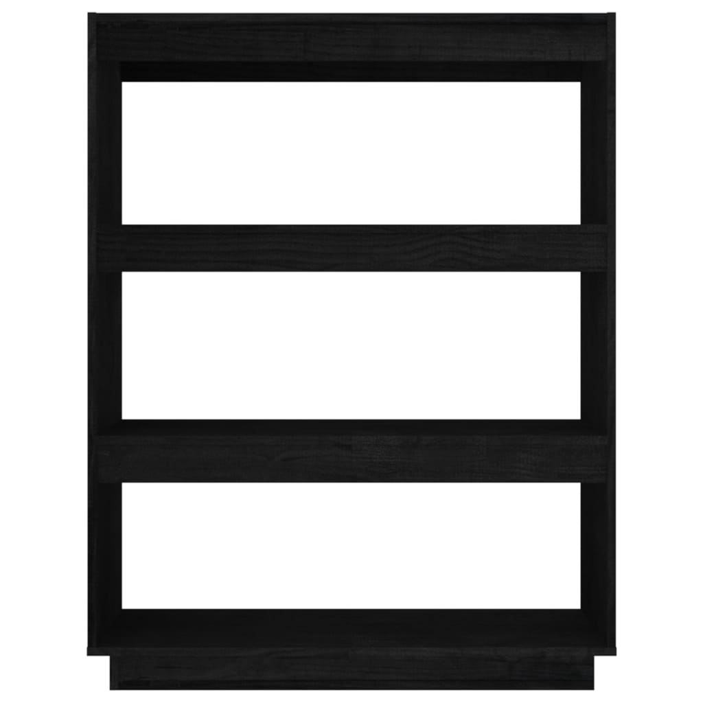 Kirjahylly/tilanjakaja musta 80x35x103 cm täysi mänty - Sisustajankoti.fi