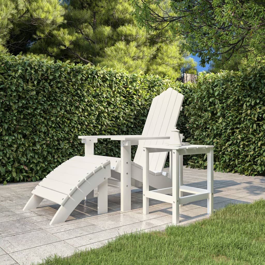 Adirondack puutarhapöytä valkoinen 38x38x46 cm HDPE - Sisustajankoti.fi