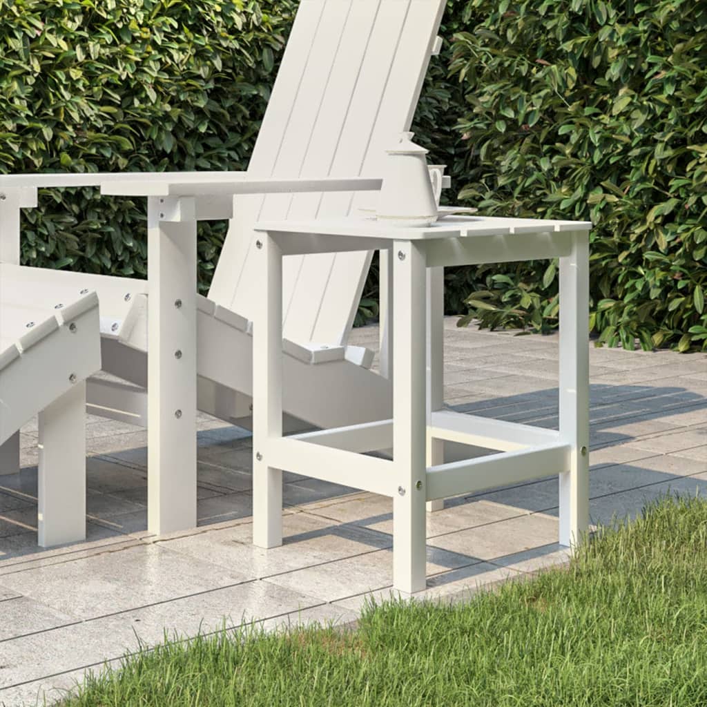 Adirondack puutarhapöytä valkoinen 38x38x46 cm HDPE - Sisustajankoti.fi