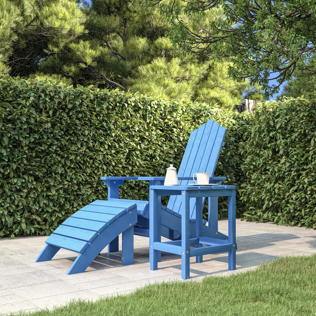 Adirondack puutarhapöytä vedensininen 38x38x46 cm HDPE - Sisustajankoti.fi