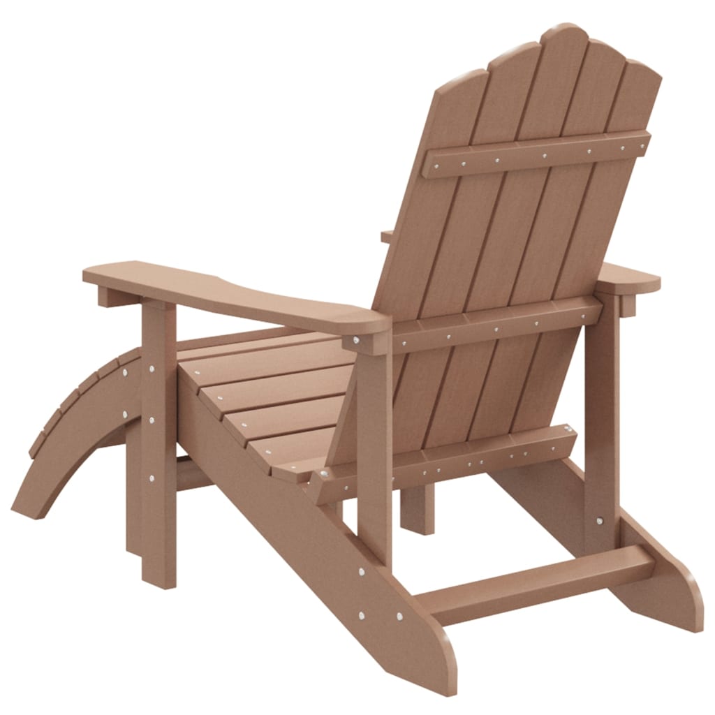 Adirondack puutarhatuoli jalkajakkaralla HDPE ruskea - Sisustajankoti.fi