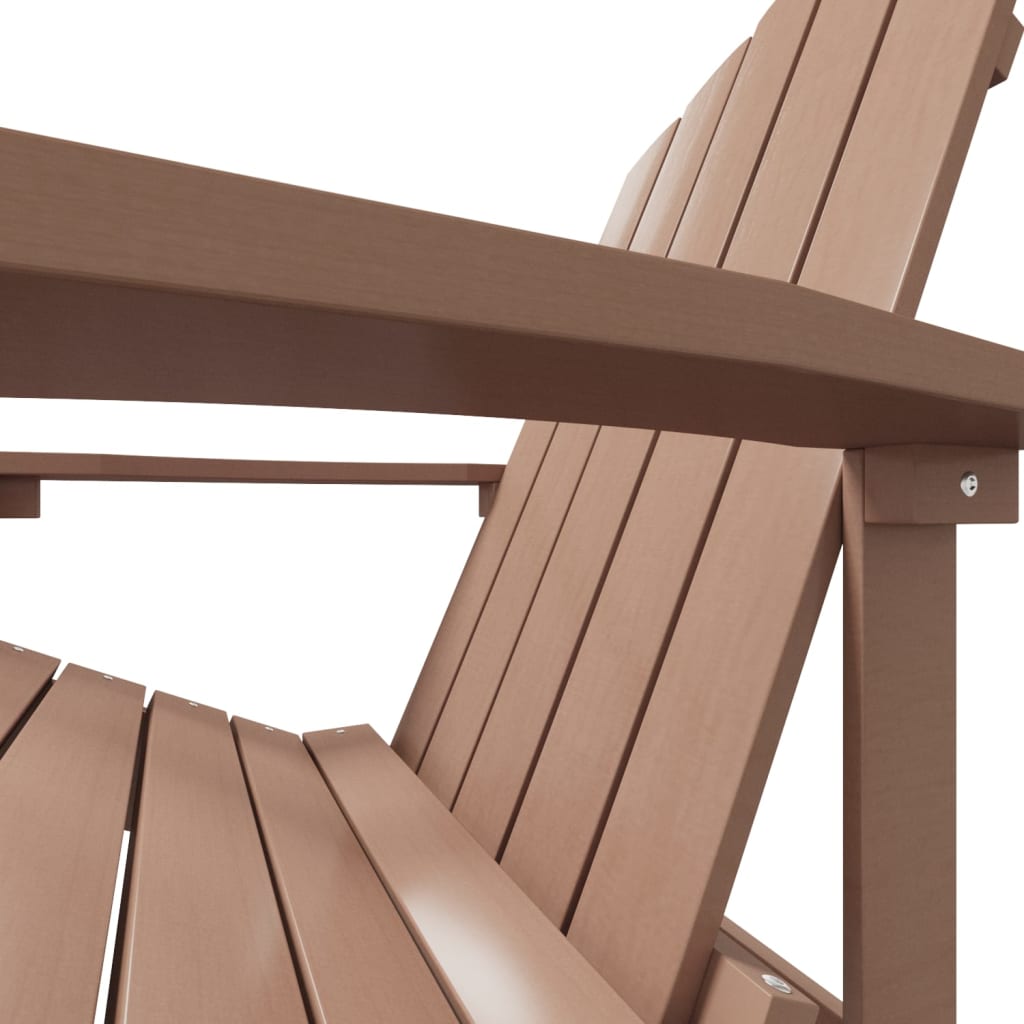 Adirondack puutarhatuoli jalkajakkaralla HDPE ruskea - Sisustajankoti.fi