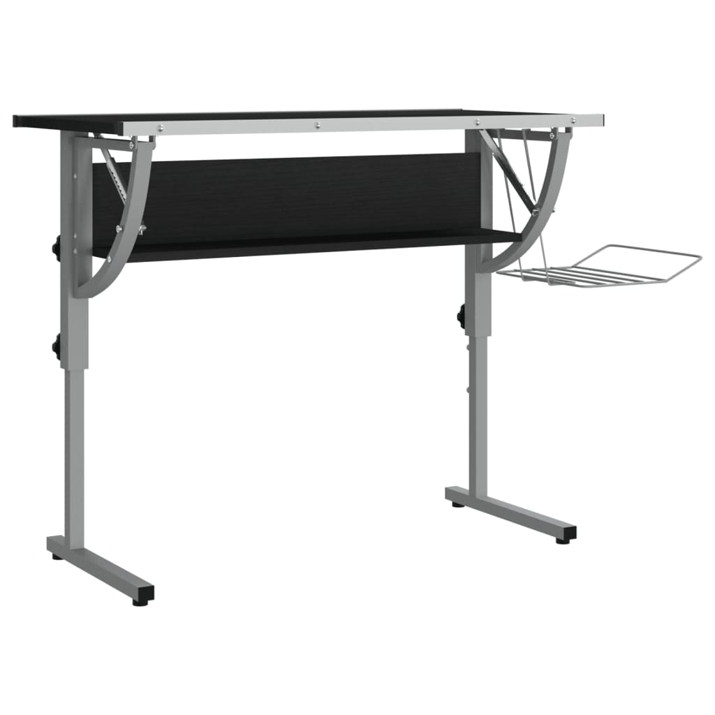 Askartelupöytä mustaharmaa 110x53x(58-87) cm tekninen puu/teräs - Sisustajankoti.fi