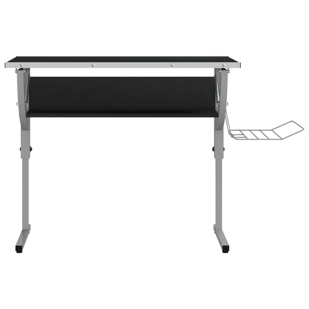 Askartelupöytä mustaharmaa 110x53x(58-87) cm tekninen puu/teräs - Sisustajankoti.fi