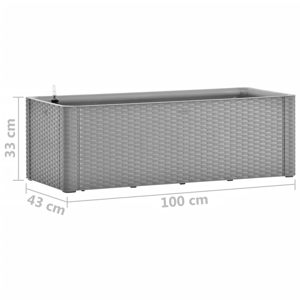 Itsekasteleva korotettu kukkalaatikko harmaa 100x43x33 cm - Sisustajankoti.fi