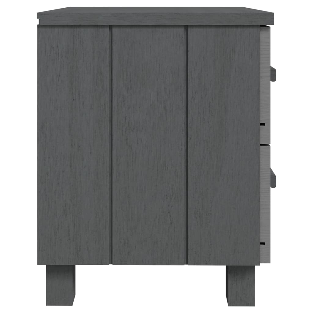Yöpöydät 2 kpl tummanharmaa 40x35x44,5 cm täysi mänty - Sisustajankoti.fi