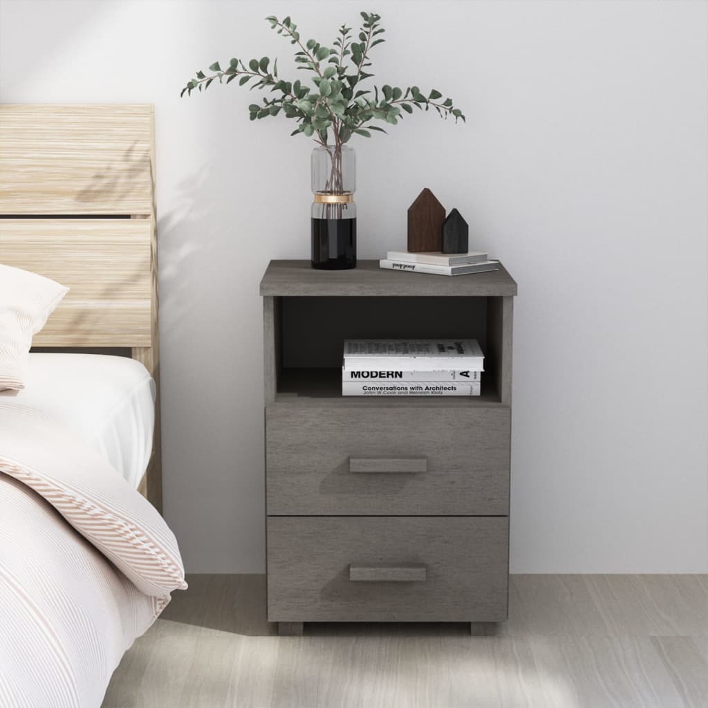 Yöpöytä vaaleanharmaa 40x35x62 täysi mänty - Sisustajankoti.fi