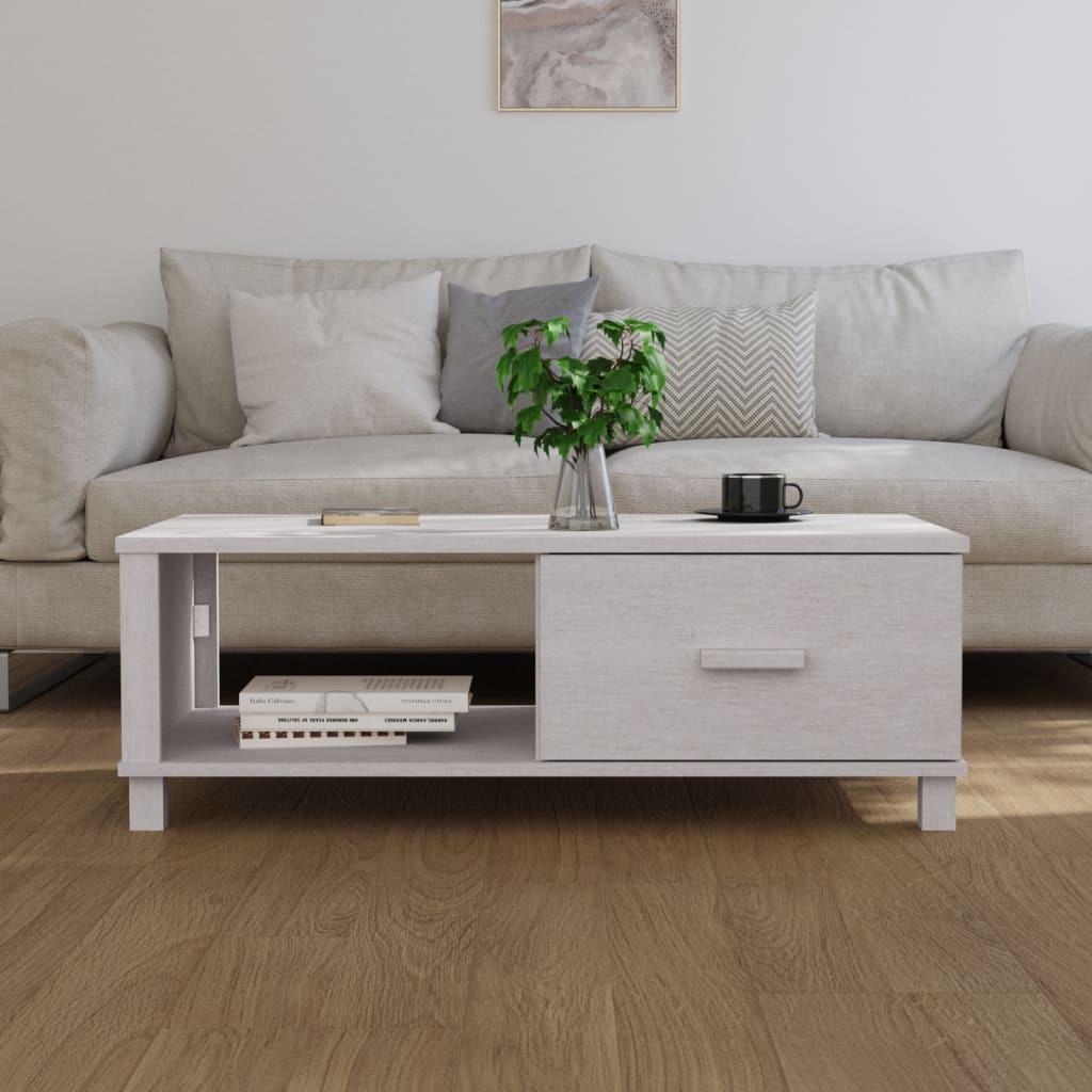Sohvapöytä valkoinen 100x55x35 cm täysi mänty - Sisustajankoti.fi