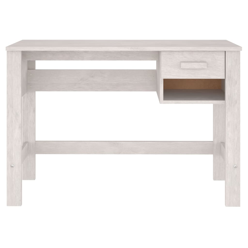 Työpöytä valkoinen 110x40x75 cm täysi mänty - Sisustajankoti.fi