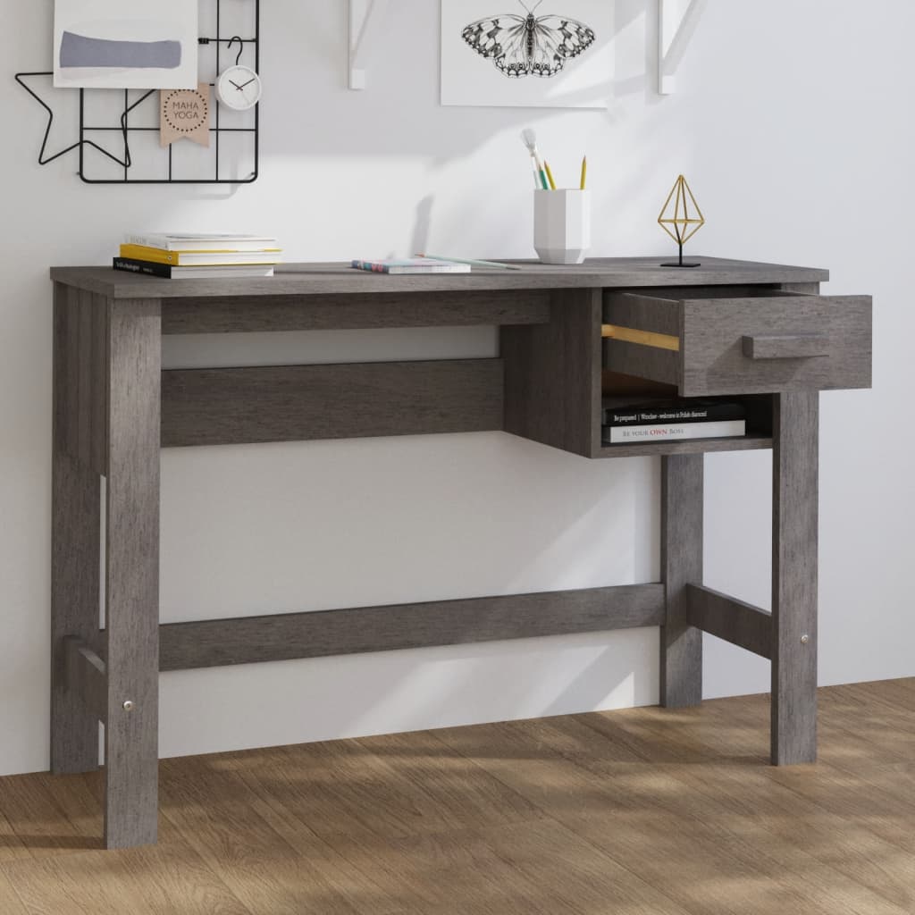 Pöytä HAMAR vaaleanharmaa 110x40x75 cm täysi mänty - Sisustajankoti.fi