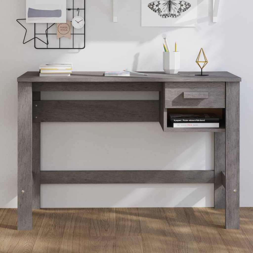 Pöytä HAMAR vaaleanharmaa 110x40x75 cm täysi mänty - Sisustajankoti.fi