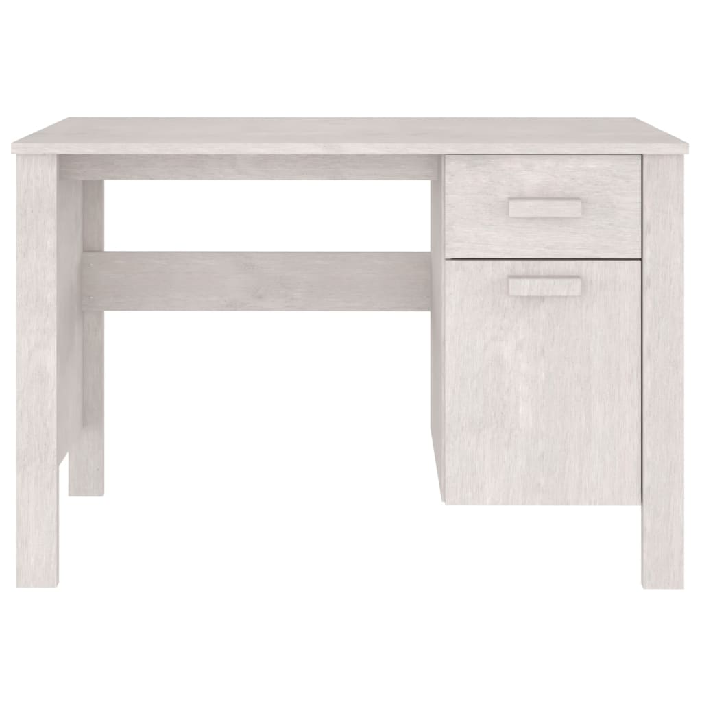 Työpöytä valkoinen 113x50x75 cm täysi mänty - Sisustajankoti.fi