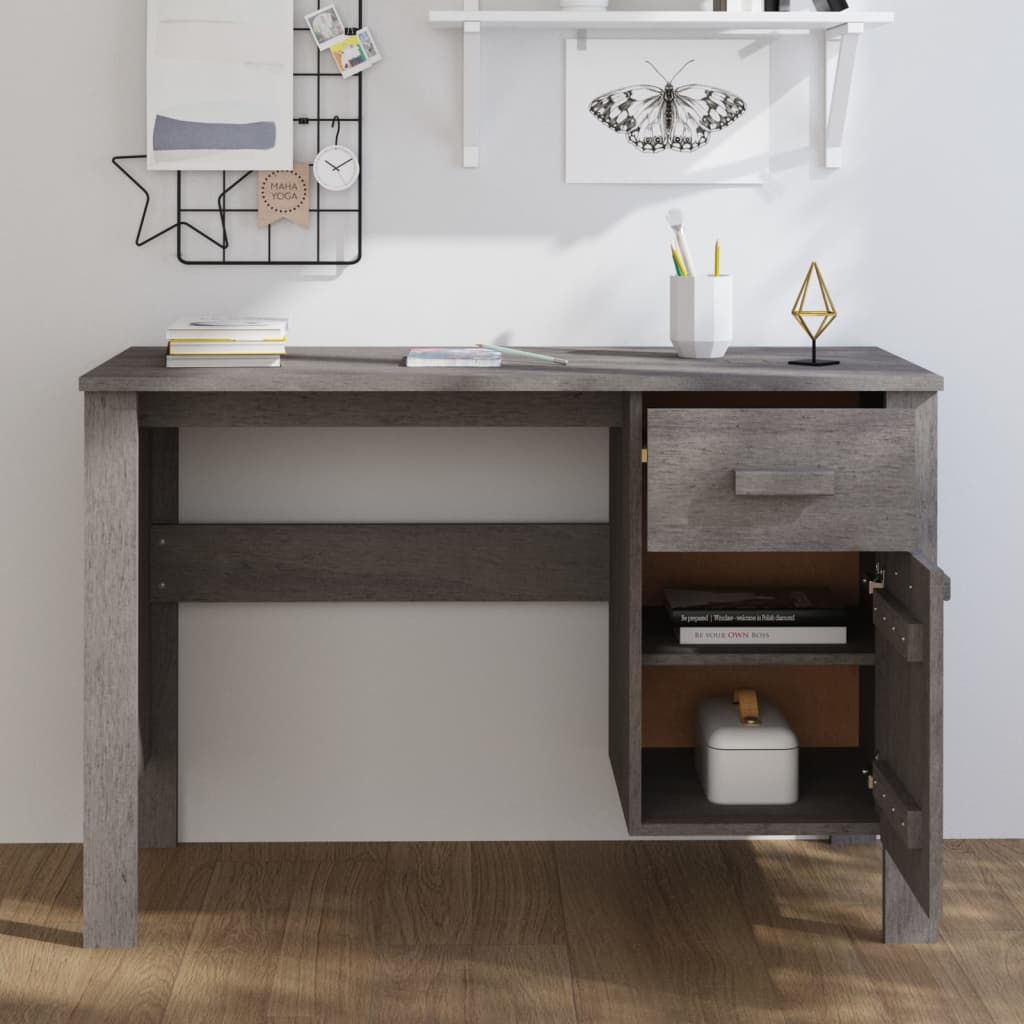 Pöytä HAMAR vaaleanharmaa 113x50x75 cm täysi mänty - Sisustajankoti.fi