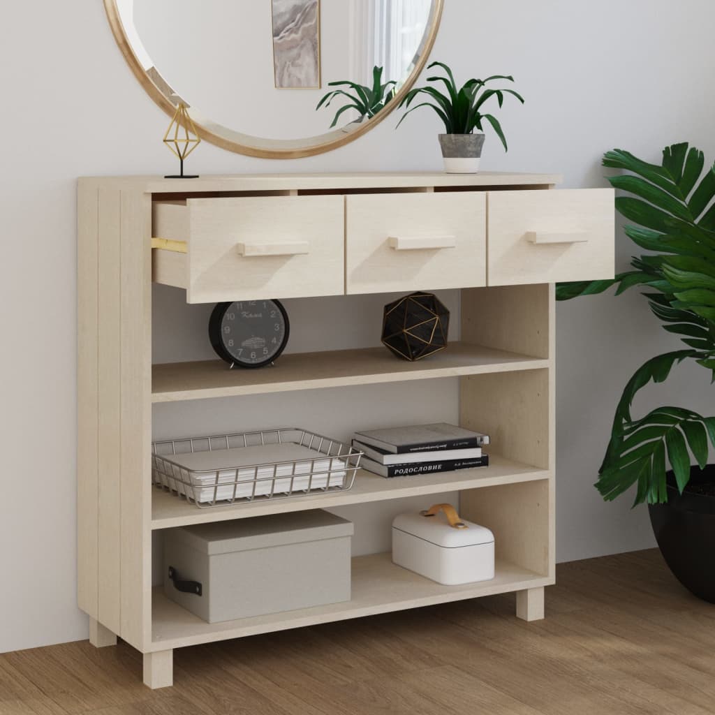 Konsolipöytä hunajanruskea 90x35x90 cm täysi mänty - Sisustajankoti.fi