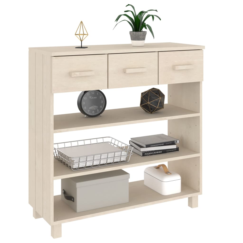 Konsolipöytä hunajanruskea 90x35x90 cm täysi mänty - Sisustajankoti.fi