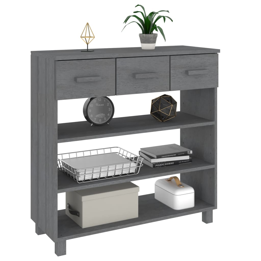 Konsolipöytä HAMAR tummanharmaa 90x35x90 cm täysi mänty - Sisustajankoti.fi