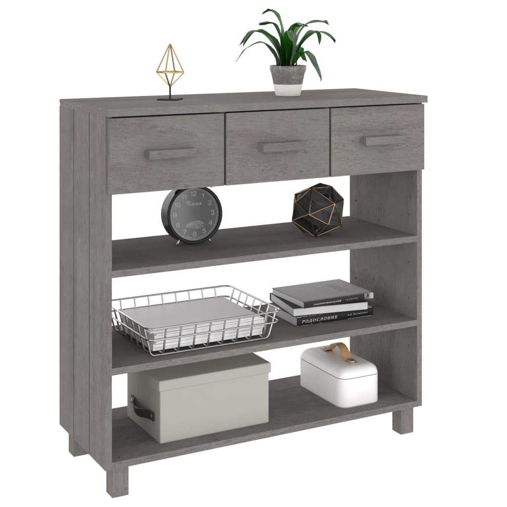 Konsolipöytä HAMAR vaaleanharmaa 90x35x90 cm täysi mänty - Sisustajankoti.fi