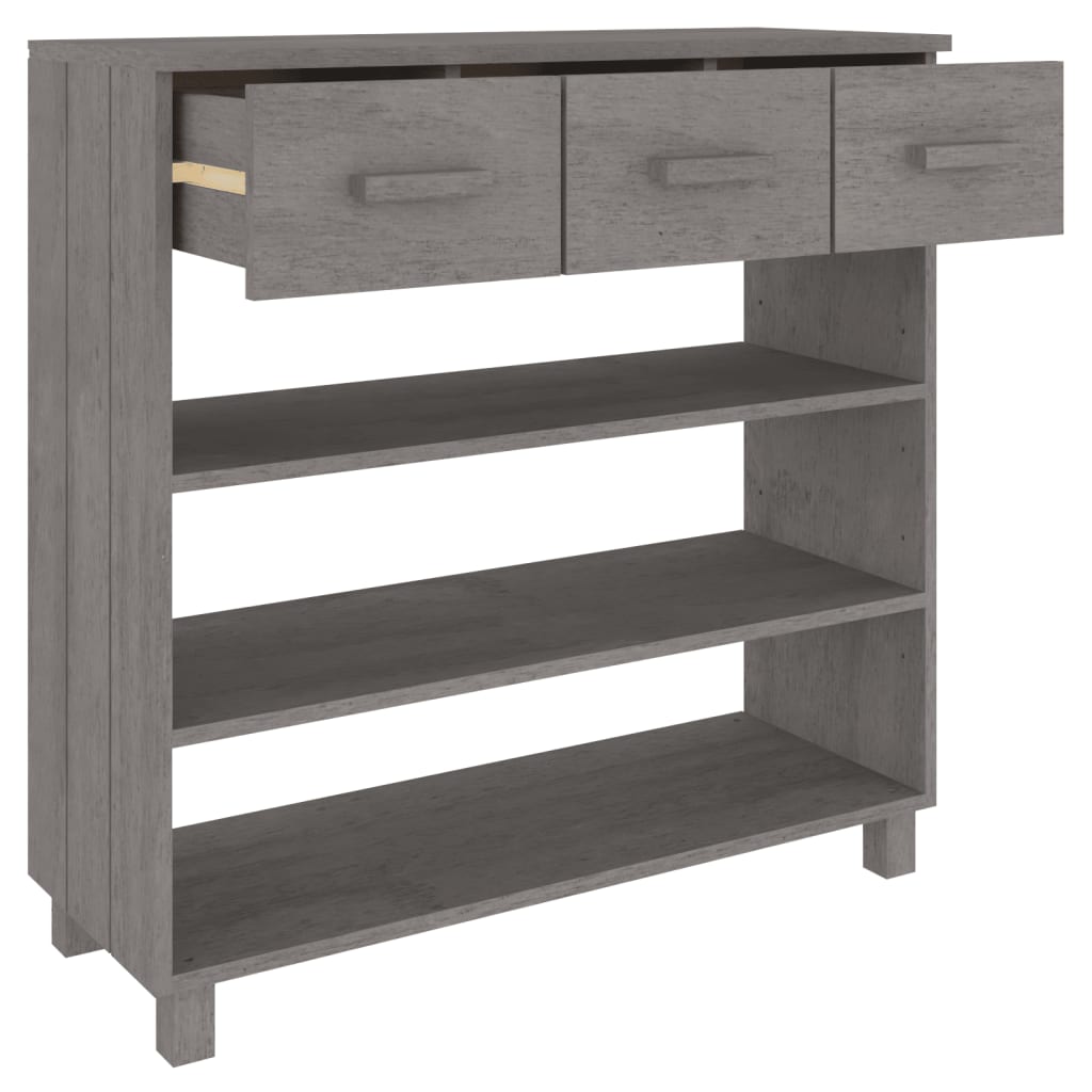 Konsolipöytä HAMAR vaaleanharmaa 90x35x90 cm täysi mänty - Sisustajankoti.fi