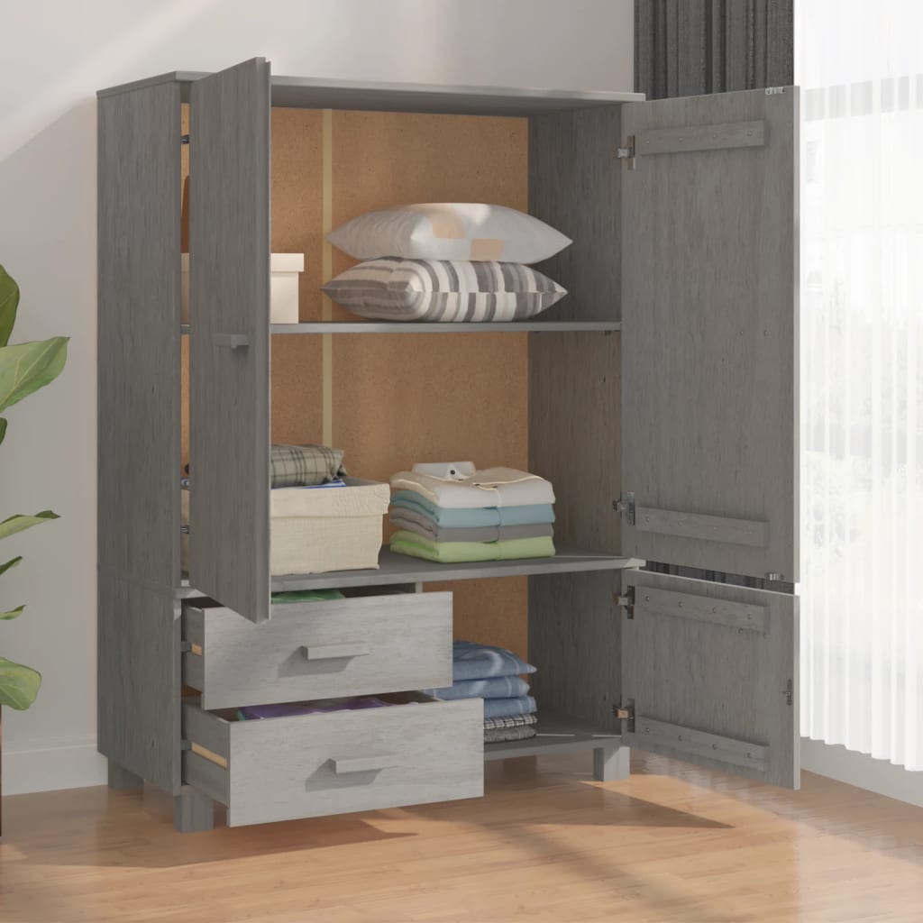 Vaatekaappi HAMAR vaaleanharmaa 99x45x137 cm täysi mänty - Sisustajankoti.fi