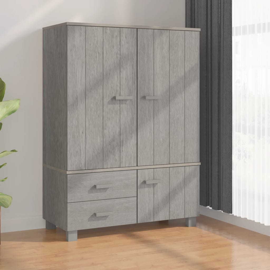Vaatekaappi HAMAR vaaleanharmaa 99x45x137 cm täysi mänty - Sisustajankoti.fi