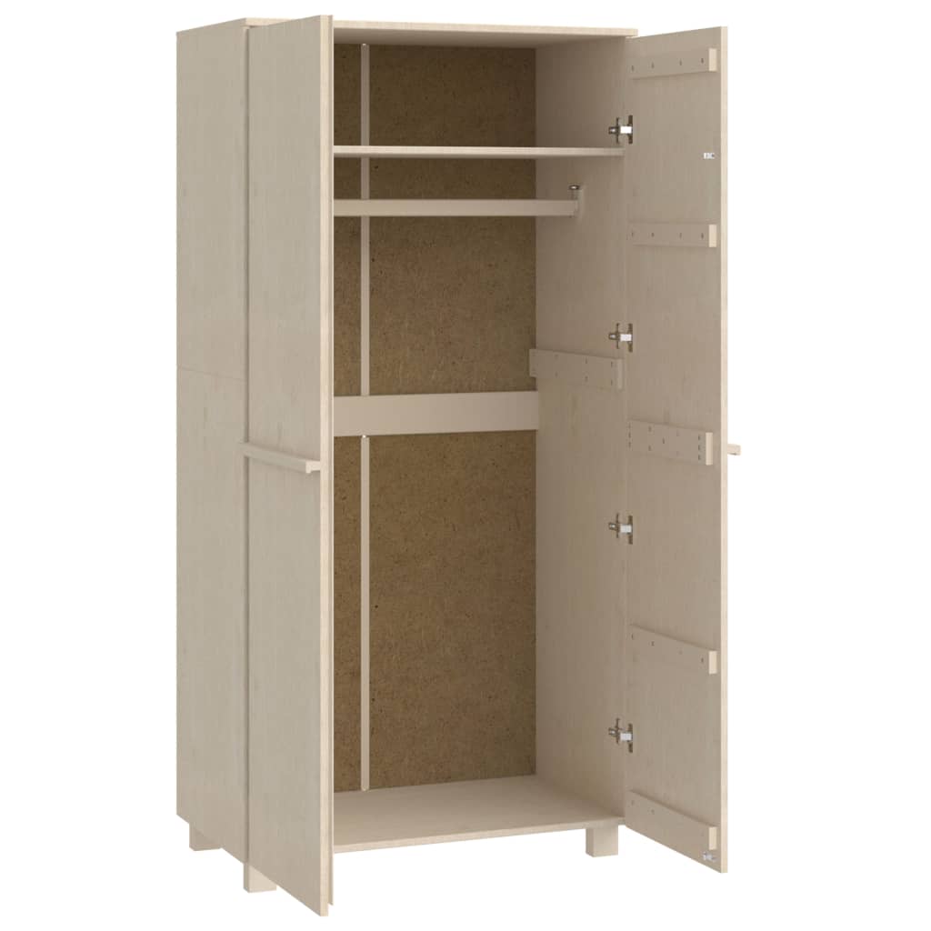 Vaatekaappi HAMAR hunajanruskea 89x50x180 cm täysi mänty - Sisustajankoti.fi