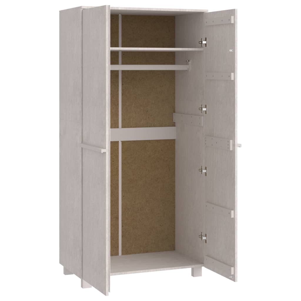 Vaatekaappi HAMAR valkoinen 89x50x180 cm täysi mänty - Sisustajankoti.fi