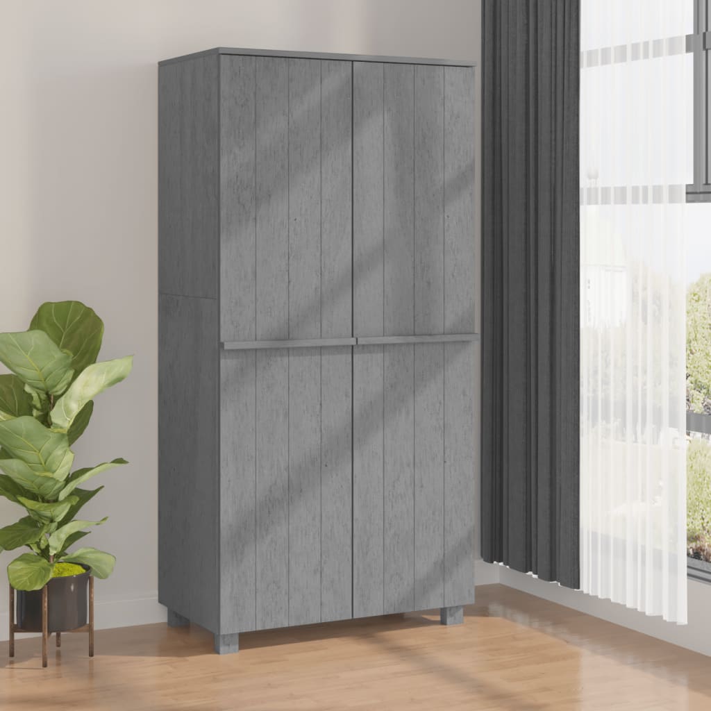 Vaatekaappi HAMAR tummanharmaa 89x50x180 cm täysi mänty - Sisustajankoti.fi