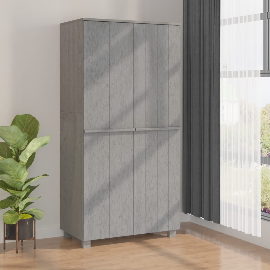 Vaatekaappi HAMAR vaaleanharmaa 89x50x180 cm täysi mänty - Sisustajankoti.fi