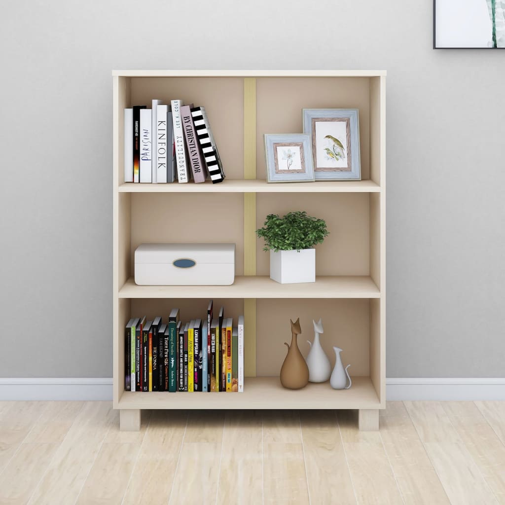 Kirjahylly hunajanruskea 85x35x112 cm täysi mänty - Sisustajankoti.fi