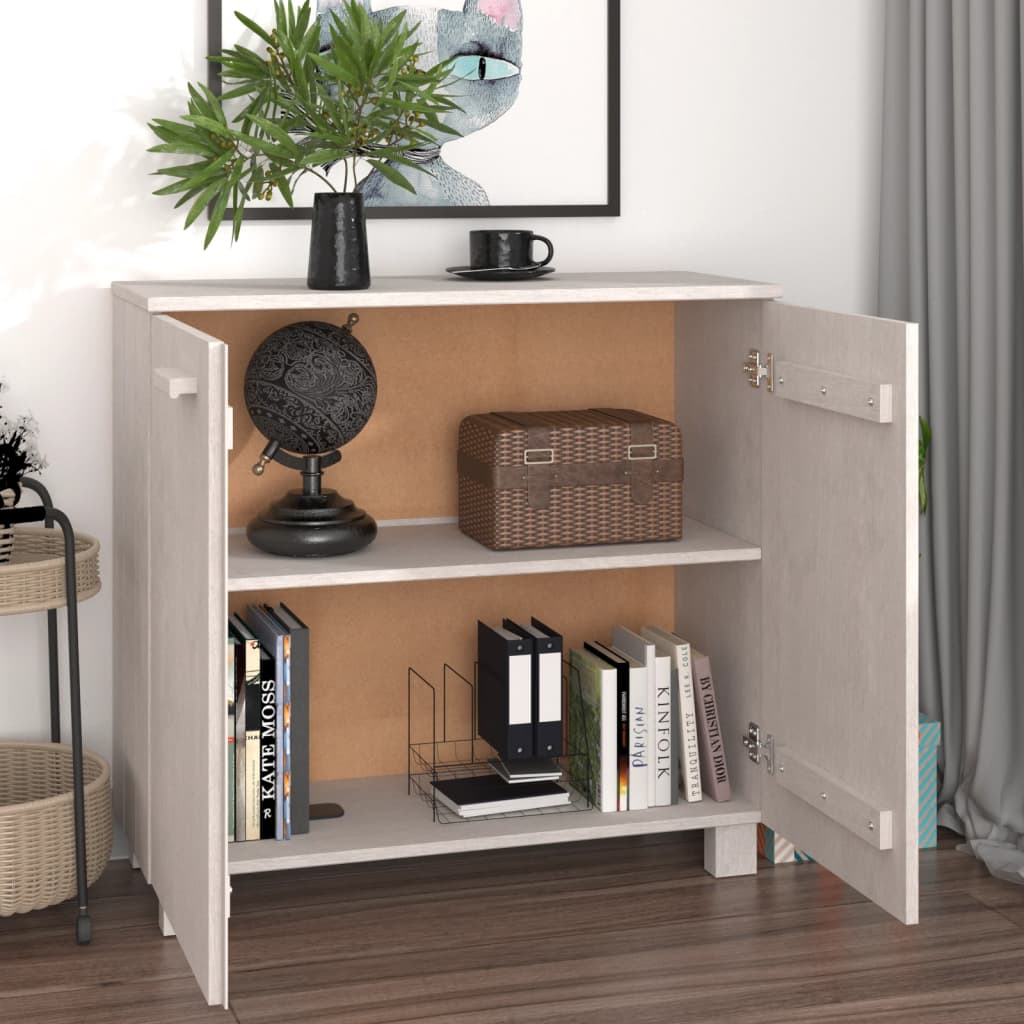 Sivupöytä HAMAR valkoinen 85x35x80 cm täysi mänty - Sisustajankoti.fi