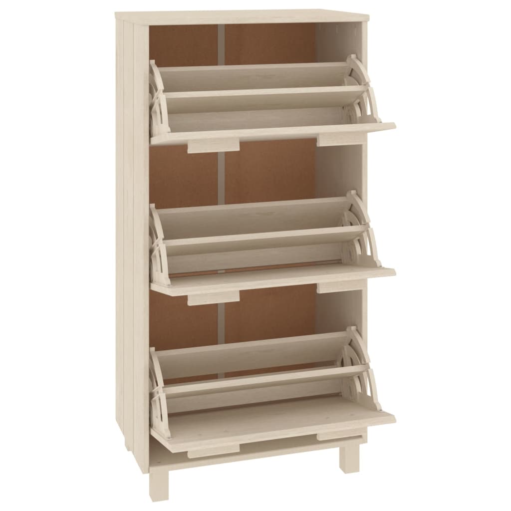 Kenkäkaappi HAMAR hunajanruskea 59,5x35x117 cm täysi mänty - Sisustajankoti.fi